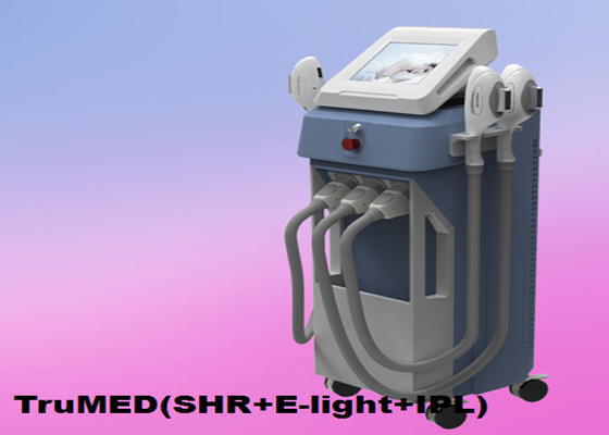 Mesin Penghilang Bulu IPL 3500W Vertikal 3Handles E-light TruMED (SHR + IPL + Nd: Yag)